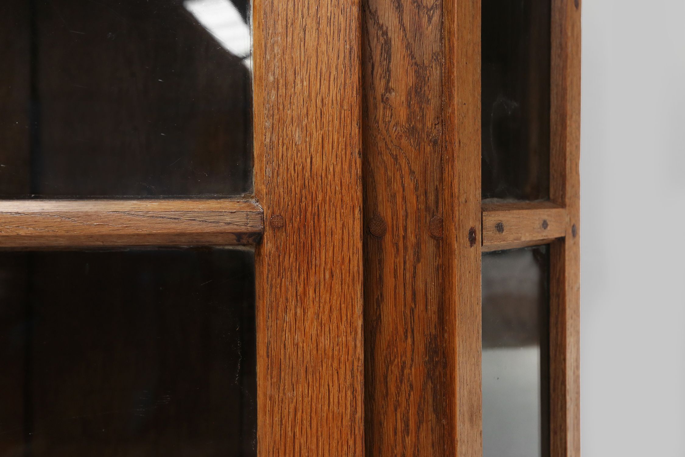 Early 18th Century Vitrine Cabinet in oak with original glass windows, Germanythumbnail